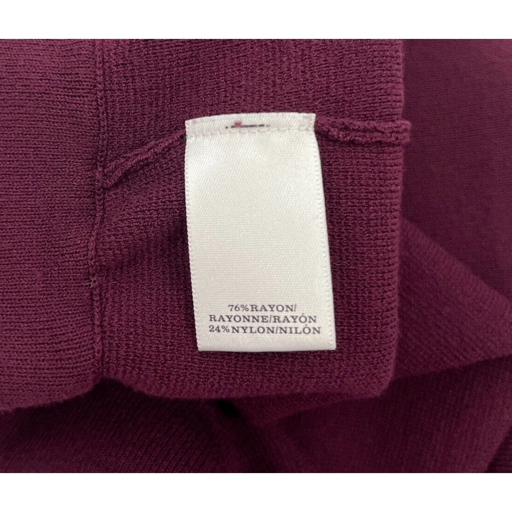 Ann Taylor Thick Knit Crop Pants Maroon Merlot Pull On - Picture 11 of 12
